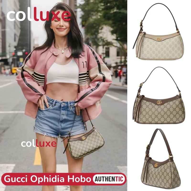 👜กุชชี่ Gucci 2023 new Ophidia Hobo Bag 10'' กระเป๋าถือผู้หญิง กระเป๋าสะพายผู้หญิง