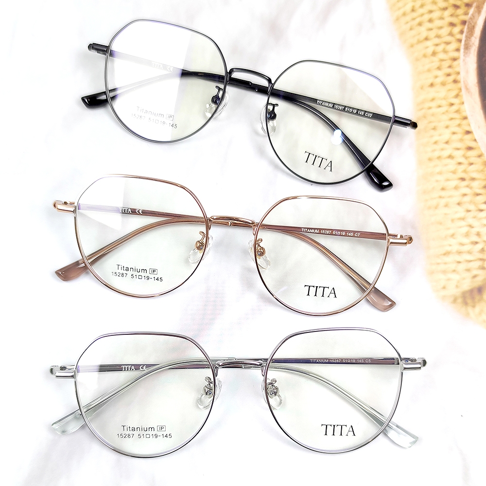 ตัดแว่น ตัดเลนส์ แว่นตา TITA ไทเทเนียม รุ่น 15287  น้ำหนักเบา ทนทาน นั่งทับได้