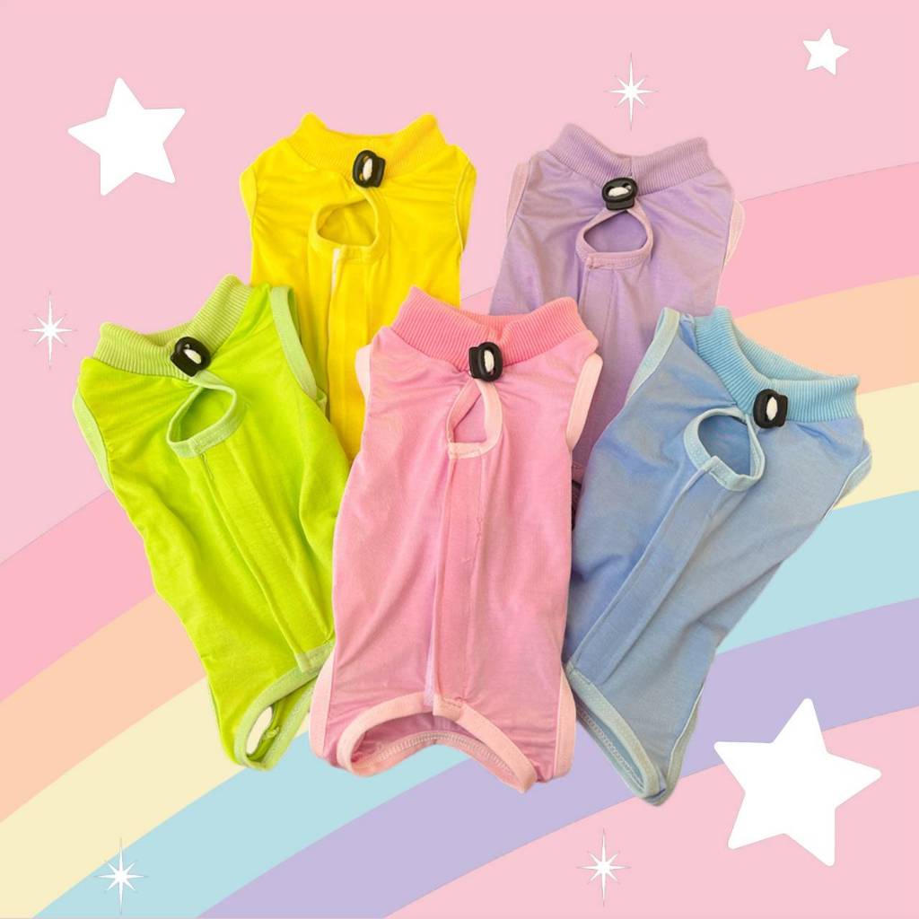 (HP13)เสื้อทำหมันสัตว์เลี้ยง กันเลียแผล ผ้ายืด นิ่ม สีสวย(พร้อมส่งจากไทย!!) ตรวจสอบขนาดก่อนสั่งด้วยน้า