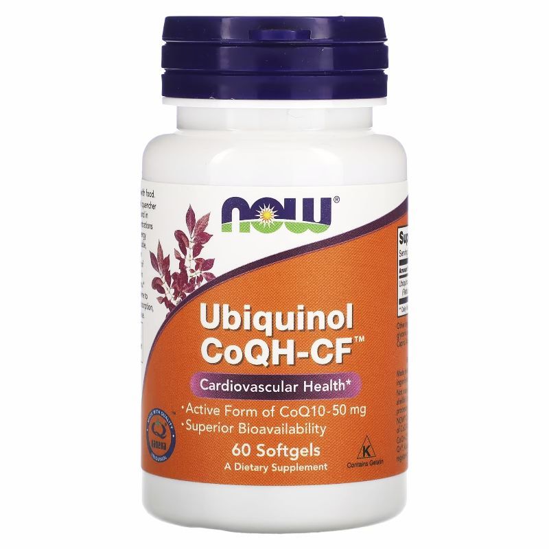 ยูบิควินอล NOW Foods, Ubiquinol CoQH-CF 50 mg, 60 Softgels