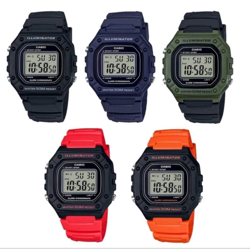 นาฬิกาCasioแท้Standard Digital W-218H-1  W-219  W-201-1B W-217