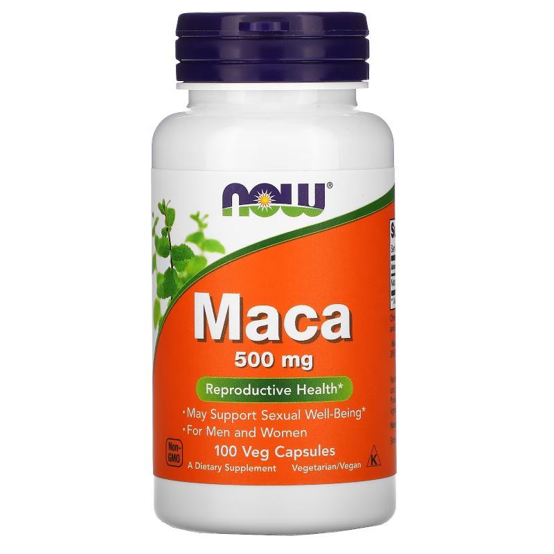 รากมาคา NOW Foods, Maca, 500 mg, 100 Veg Capsules