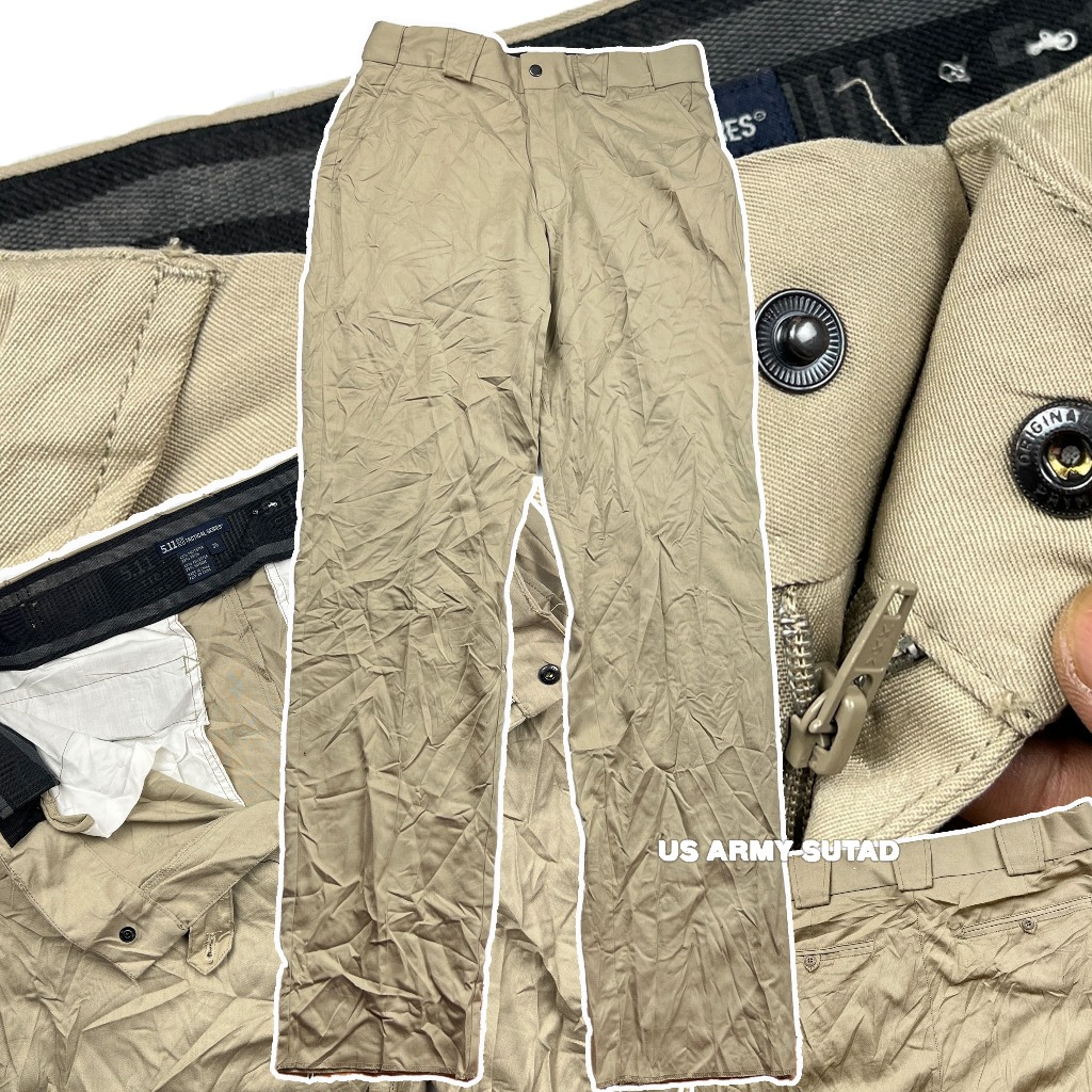 กางเกงยุทธวิธี 5.11 Tactical Series Pants Cargo Pockets Shooting Utility สีครีม รอบเอว 36นิ้ว กางเกง