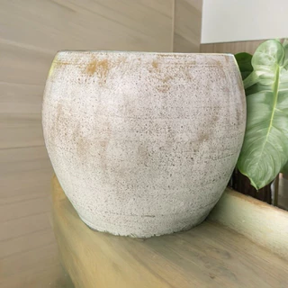 Flowerpot กระถางดินเผาทรงกลม วินเทจสไตล์ ขนาด 28 x 26 cm.