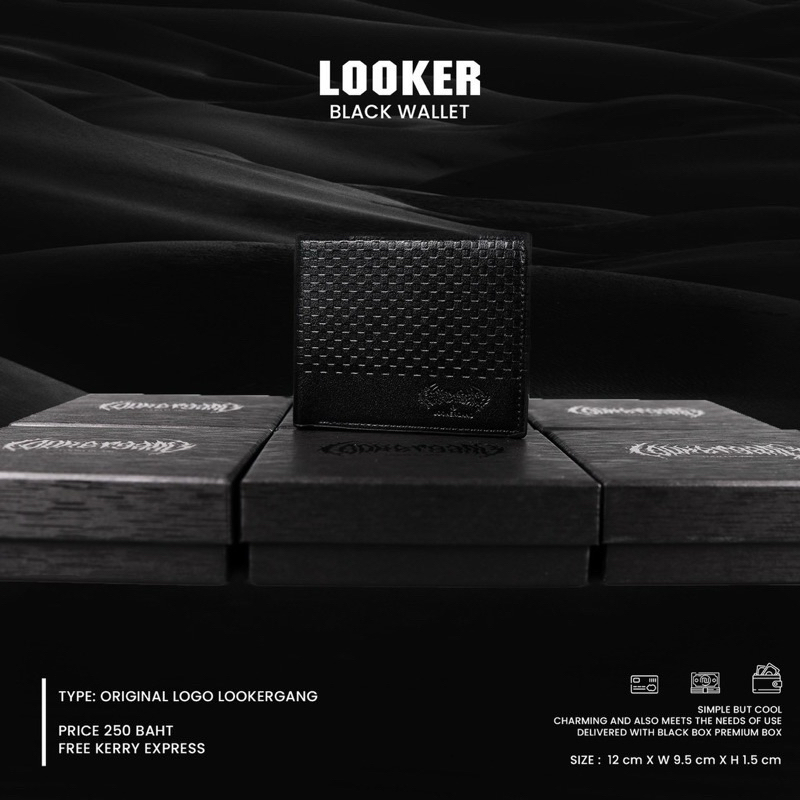 LOOKER BLACK WALLET  กระเป๋าสตางค์หนังPU พร้อมกล่อง