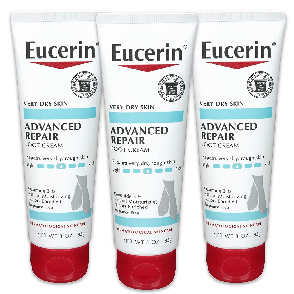 Eucerin Advanced Repair Foot Creme 85g, Fragrance Free ครีมทามือ บำรุงเท้า ผิวแห้ง คัน หยาบกร้าน