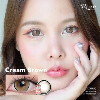 💗คอนแทคเลนส์ Hydrogel ขนาดบิ๊กอายใหญ่มาก 💗Cream (Rozelens) สี : Brown / Gray / Black