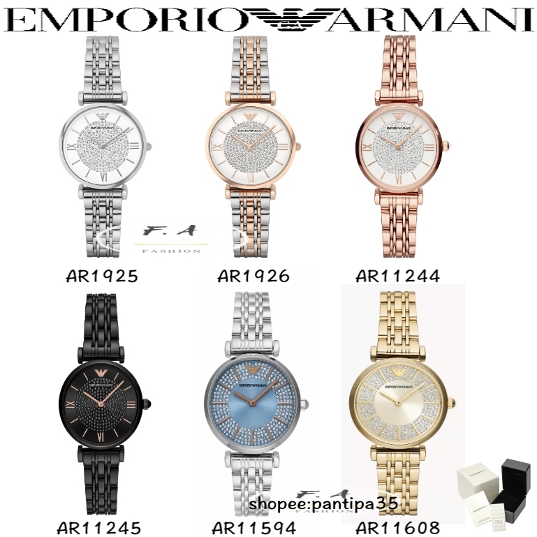 F.A Emporio Armani สีใหม่คะ AR1926 AR1925 AR11245 AR11594 AR11608 ขนาด:32มม ผู้หญิงนาฬิกาเทรนด์ ยิปโซนาฬิกาควอตซ์ FA-198