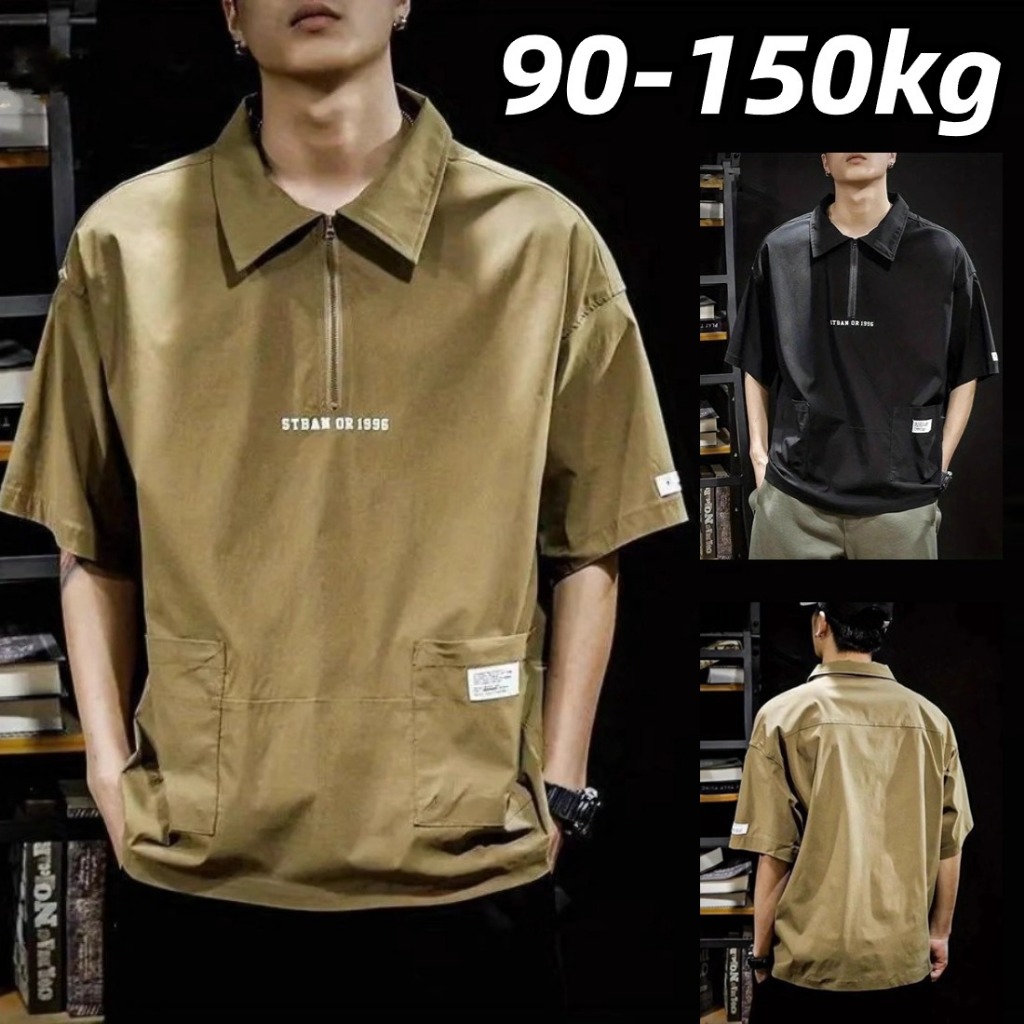 เสื้อคนอ้วน 90-150kg เสื้อโปโล เสื้อเชิ้ตแขนสั้นผู้ชาย คนอ้วนก็ใส่ได้ ระบายความร้อนได้ยอดเยี่ยม ผ้านิ่มนุ่ม เบา