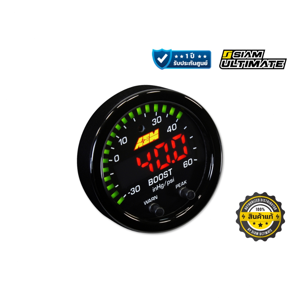 เกจวัดบูส AEM X-SERIES BOOST PRESSURE GAUGE  -30~60 ปอนด์ / -1~4 บาร์ (30-0308)