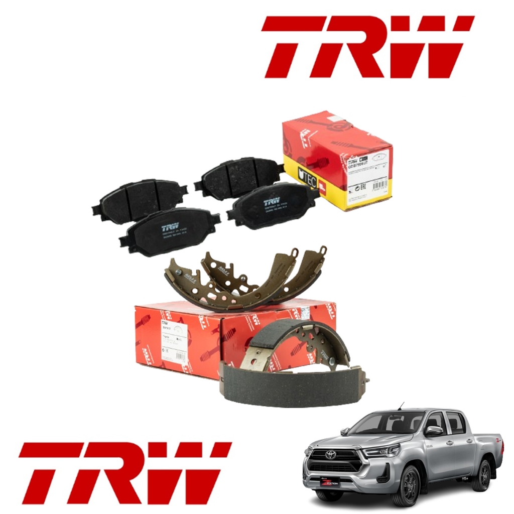 TRW ผ้าดิสเบรคหน้า ผ้าเบรคหน้า ก้ามเบรคหลัง Toyota Hilux Revo 2WD ตัวเตี้ย (GUN121,GUN122) ปี 2015-2023 TRW UTEC