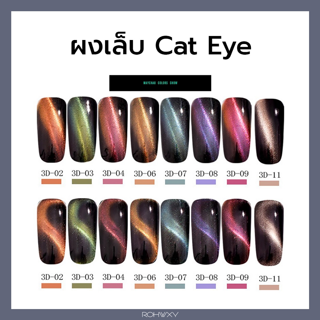 ผงเล็บ Cat eye ถูกสุด พร้อมส่ง  ผสมผงแม่เหล（3D Cat eye）