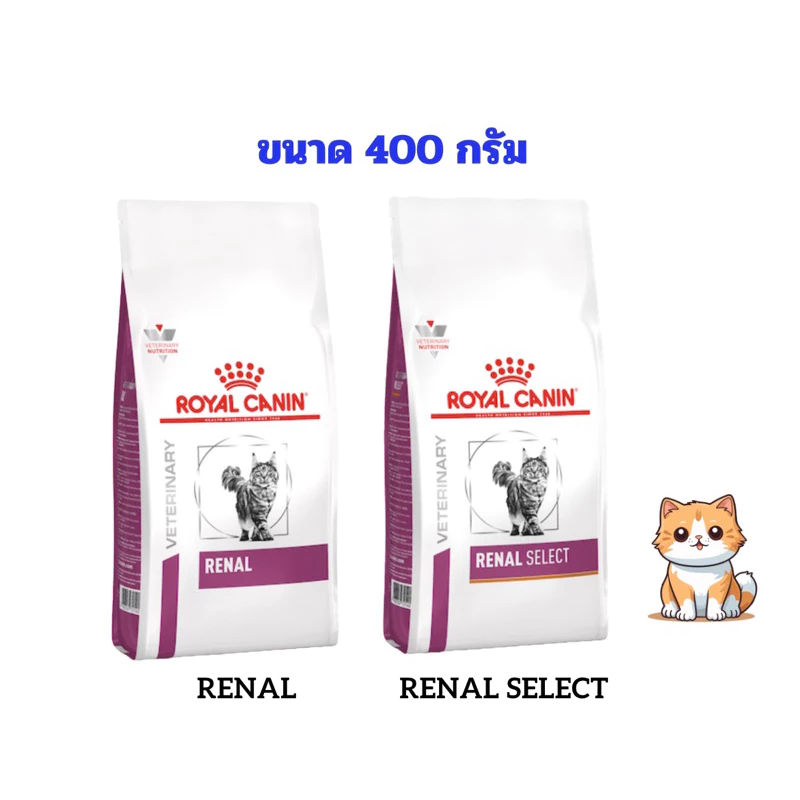 Royal canin อาหารแมวโรคไต renal และ renal select ขนาด 400 กรัม