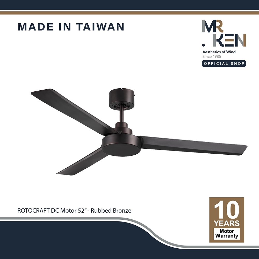 พัดลมเพดาน MR KEN รุ่น ROTORCRAFT DC Motor ขนาด 52" พร้อมรีโมทคอนโทรล