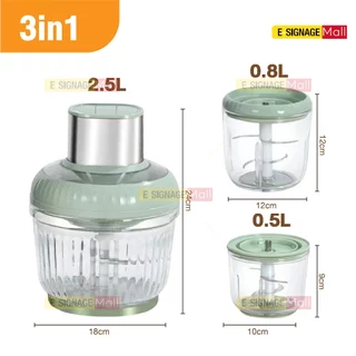 เครื่องบด โถแก้ว [1แถม2] วัสดุแก้ว หนาพิเศษ ไฟฟ้า บดละเอียด แรง 400W เครื่องปั่น ผักผลไม้ เครื่องบดเนื้อ