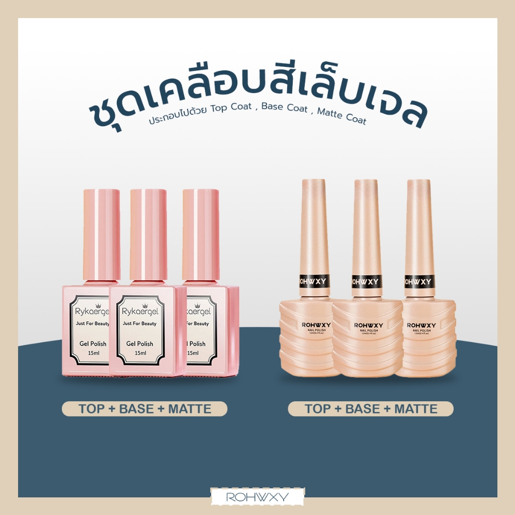 Top Coat (เคลือบสีเล็บเจล)/ base coat/MATTE TOP สีทาเล็บเจล (15ML)