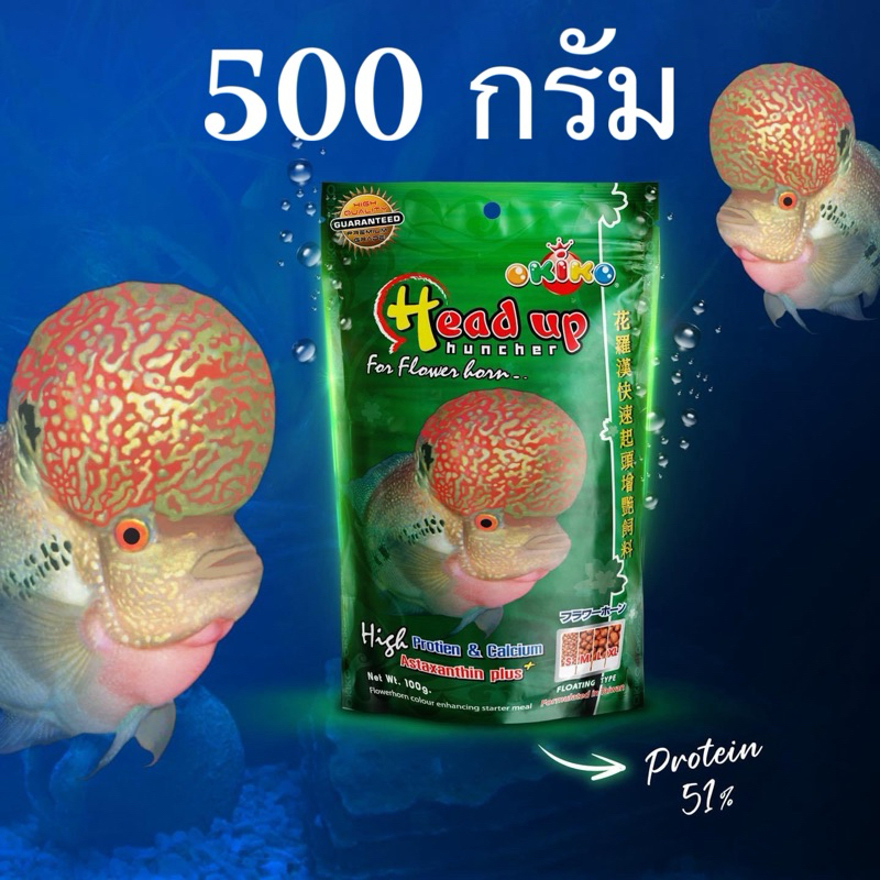 อาหารปลา เฮดอัพ Head Up 500กรัม อาหารช่วยเร่งหัว หัวโหนก นูน สวยงาม สำหรับปลาหมอสี