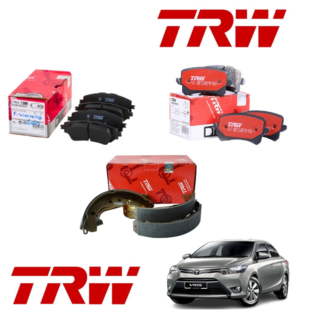 TRW ผ้าเบรค (หน้า-หลัง) ผ้าเบรก TOYOTA VIOS โตโยต้า วีออส ปี 2013-2020