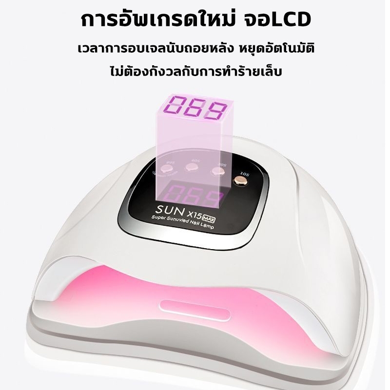 เครื่องอบเล็บ 320w ชิปไฟ72ดวง ชุดทำเล็บเจล ส่องเฉพาะเล็บ ไม่เจ็บมือ เครื่องอบเล็บเจล โคมไฟอบเล็บอัจฉริยะ แห้งเร็ว10วิ - รูปที่ 4