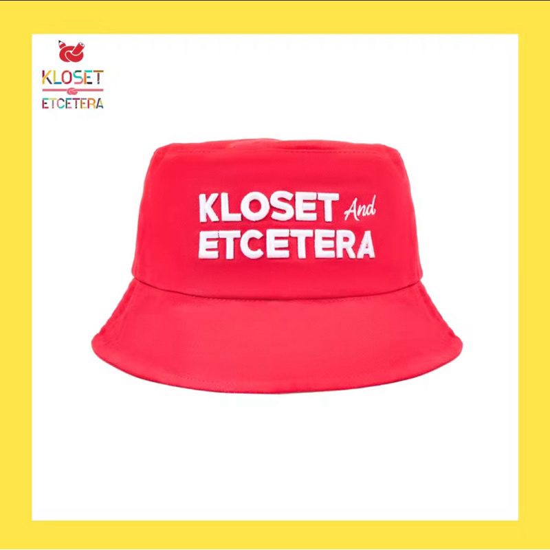 [USED] Kloset & Etcetera Red Love bucket hat หมวกบักเก็ตสีแดงปัก