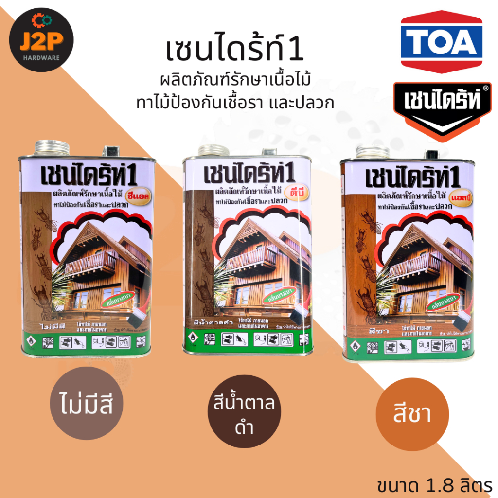CHAINDRITE เชนไดร้ท์1 น้ำยากำจัดปลวก รักษาเนื้อไม้ ขนาด 1.8 ลิตร ไม่มีสี (ซีแอล), สีน้ำตาลดำ (ดีบี), สีชา (แอลบี) J2P