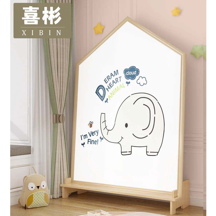 Xibin กระดานวาดภาพสำหรับเด็กบ้านสองด้านวงเล็บแม่เหล็กไวท์บอร์ดกราฟฟิตีสีกระดานเขียนลบได้เด็กกระดานดำขนาดเล็ก