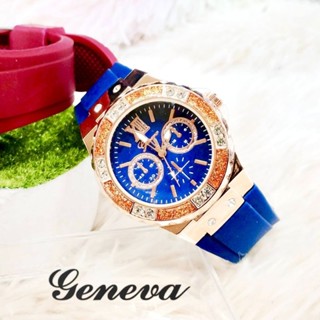 นาฬิกา GENEVA เจนนิวา เเบรนด์แท้  สไตล์ทรงเกรส สายยางนิ่มใส่…