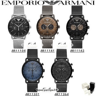 Emporio Armani นาฬิกาข้อมือผู้ชายค่ะ Aviator Grey dial Black รุ่น AR11104 AR11141 AR11142 AR11201 AR11264 ความกว้าง
