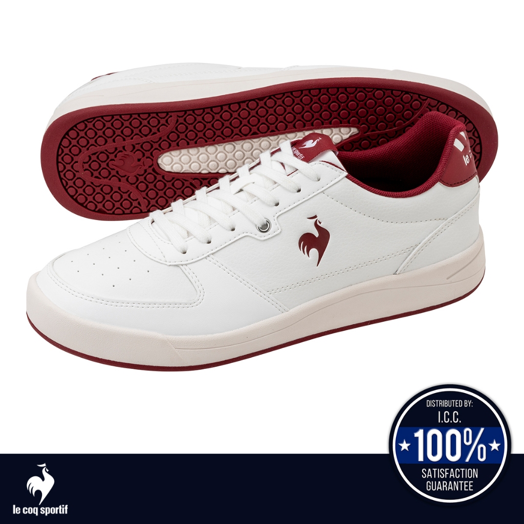 le coq sportif รองเท้าชาย-หญิง รุ่น LCS GRAND EST CL สีขาว-แดง (รองเท้าผ้าใบ, รองเท้าแฟชั่นผูกเชือก)