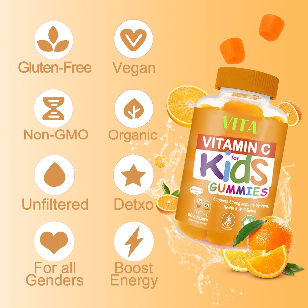VITA Children's Immunity Gummies อาหารเสริมวิตามินซีสำหรับเด็ก [60 Gummies]