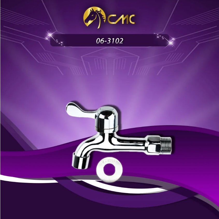 ก๊อกล้างพื้นคอยาวพิเศษ CMC รุ่น06-3102 หัวใบพาย