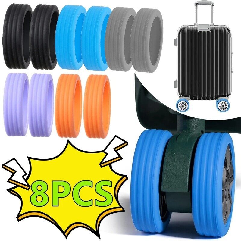 4/8Pcs Luggage Wheels Covers Anti-wear Silicone Wheels Suitcase Caster Universal Protector Cover Trolley Silent Protecti