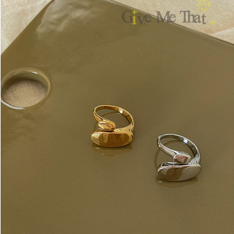แหวนสแตนเลสแท้ แหวนมินิมอล สไตล์minimal เครื่องประดับแฟชั่น รุ่น Chunky Ring Givemethat