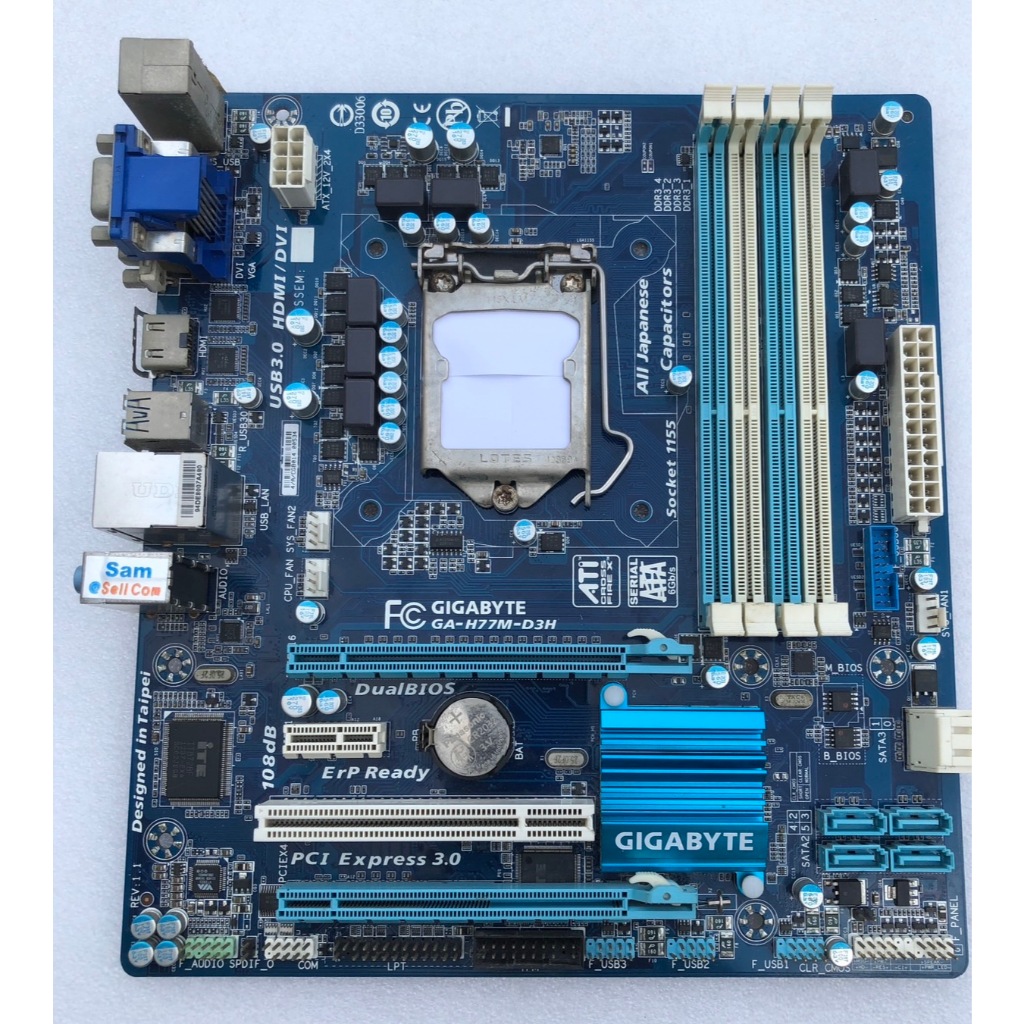 MAINBOARD (เมนบอร์ด) 1155 GIGABYTE H77M-D3H มือสอง