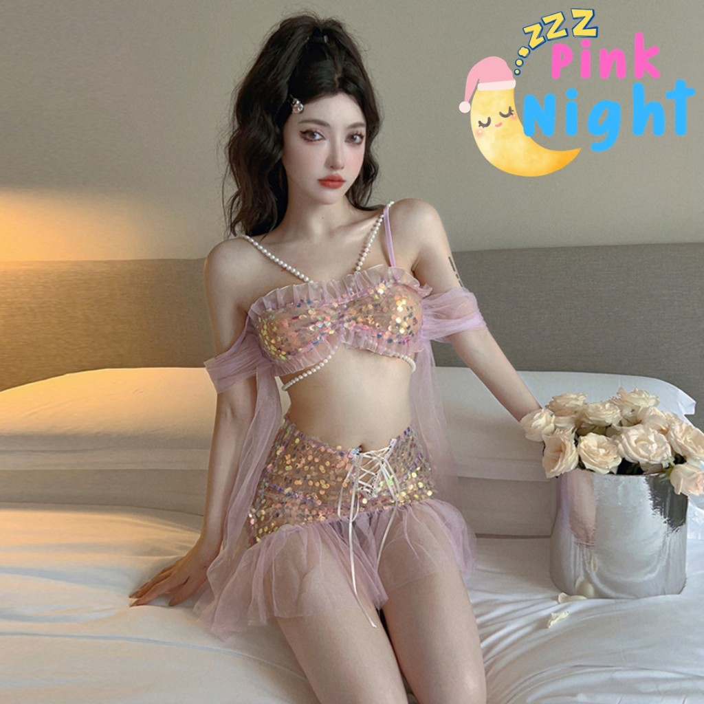 PINK NIGHT ชุดคอสเพลย์ ชุดนางเงือก ชุดเซ็กซี่ ชุดยั่ว คอสเพลย์นางเงือกแบบสายเดี่ยว PN-728