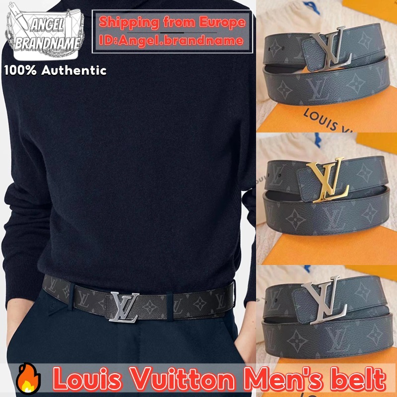 ✨หลุยส์วิตตอง Louis Vuitton Men's belt ใส่ได้ทั้งสองด้าน LV Initiales 40mm Reversible Belt