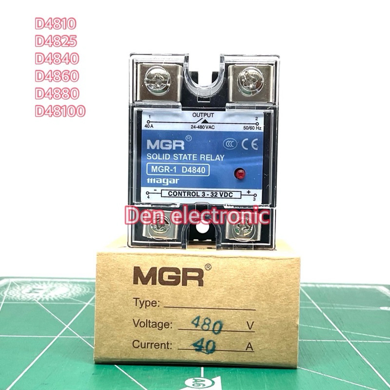 MGR-1 MGR D4810 D4825 D4840 D4860 D4880 D48100 Input 3-32VDC Output 24-480VAC  SSR