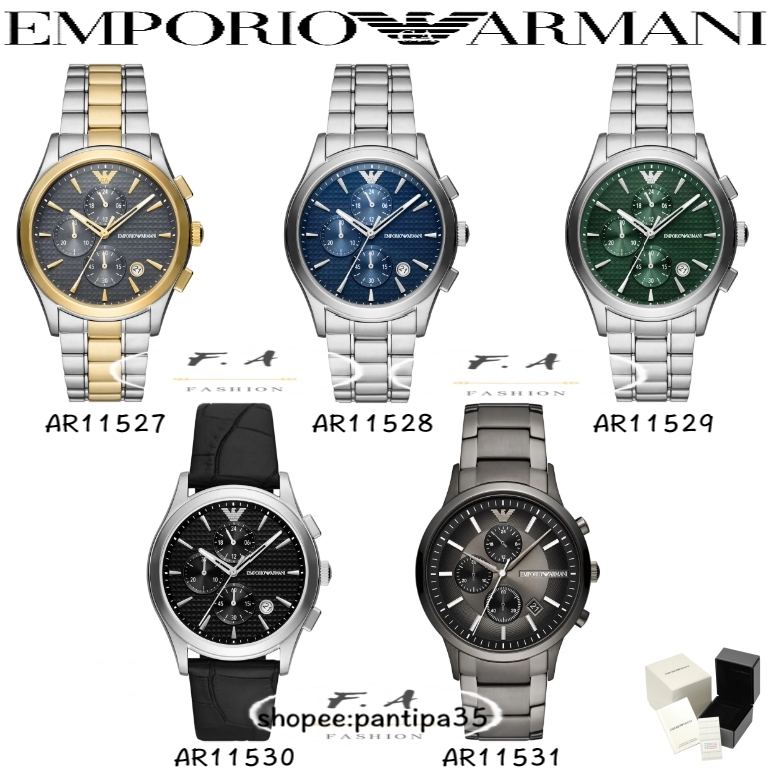 F.Aนาฬิกาสำหรับผู้ชายค่ะ Emporio Armani สินค้าใหม่ นาฬิกาแต่งตัวโครโนกราฟสแตนเลส AR11527 AR11528 AR11529 AR11530 AR11531