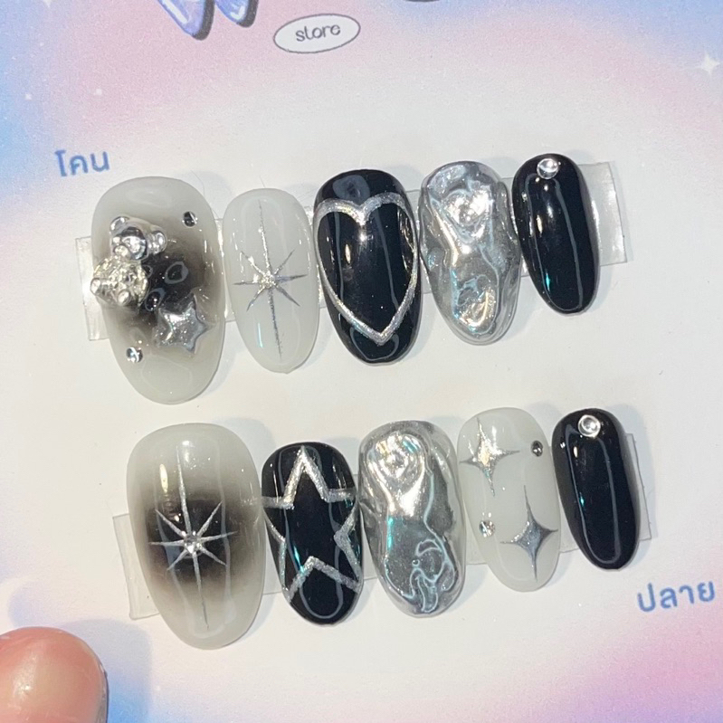 เล็บปลอม pvc nails 52 ( ถ่ายรูปจากงานจริงทุกชิ้น )