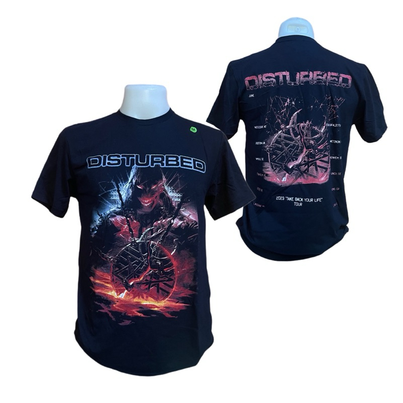 เสื้อวง DISTURBED ลาย EUROPEAN TOUR '23 MEDALLION ลิขสิทธิ์แท้ UK