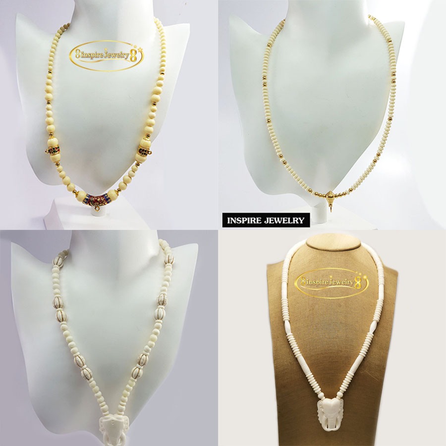 Inspire Jewelry (NN) ,สร้อยคอกระดูกช้าง งาน Design  handmade  และ มีหลายแบบ ลงยาคุณภาพ ห้อยพระได้ 3 องค์  ขนาด 24 นิ้ว