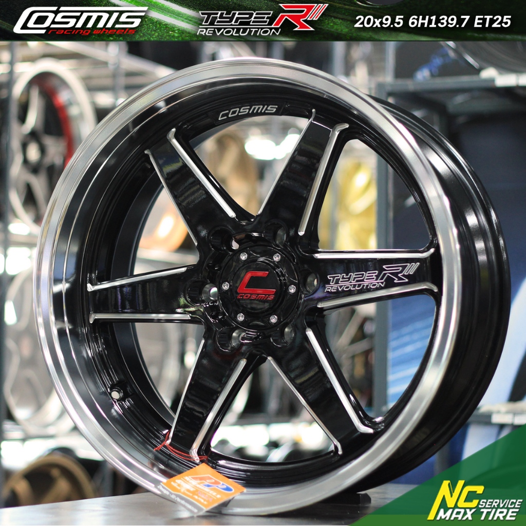 ล้อแม็กขอบ20 / Cosmis Type-R Revolution / 20x9.5 6H139.7 ET25 / ดำขอบเงาCNC / กระบะและPPV / NCmaxtir