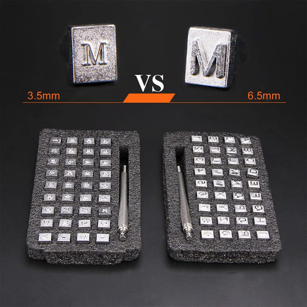 ชุดแสตมป์เหล็ก ชุดเครื่องมือตรายางโลหะสําหรับทําเครื่องหนัง หนังตัวอักษรแสตมป์ Punch Capital  3 มม. 6 มม 36 ชิ้น - รูปที่ 5