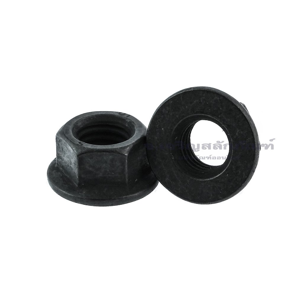 หัวน็อตติดจาน-หัวน็อตติดแหวนเหล็กดำ M10-M16 (แพ็คละ 1 ตัว)