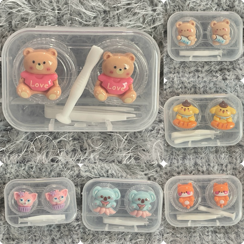 ตลับเซ็ต Pooh โดราเอม่อน โดเรม่อน Doraemon อุปกรณ์ใส่คอนแทคเลนส์ ที่คีบ ตลับการ์ตูน ตลับคอนแทคเลนส์