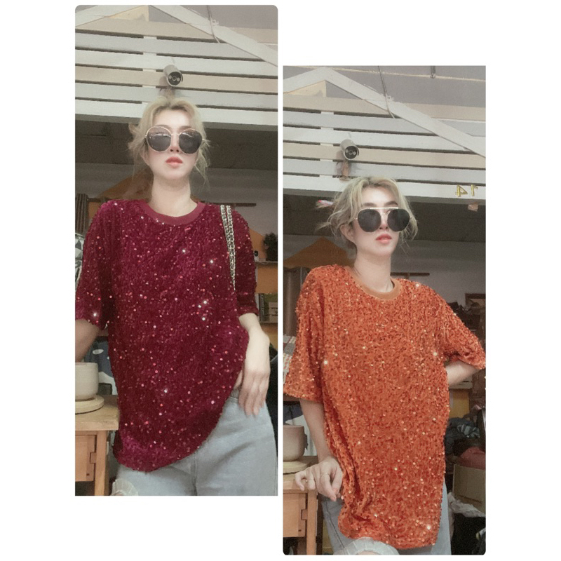 พร้อมส่งเสื้อเลื่อมบริ้งๆทรงโอเว่อไซ้ ใส่แบบปล่อยสวยหรูดูแพงจริงค่า