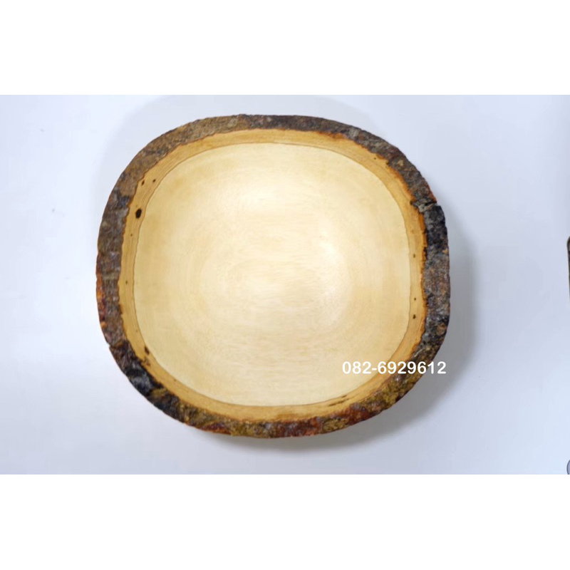 ชามไม้ ติดเปลือกธรรมชาติ ขนาด 6“และ 8” พร้อมส่ง