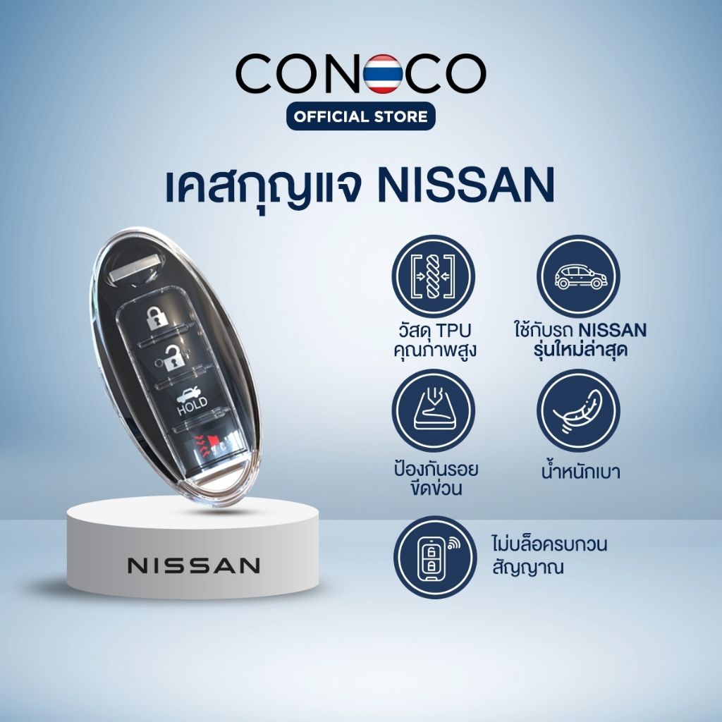 เคสใสกุญแจ Nissan รุ่นใหม่ล่าสุด Car Key Case TPU