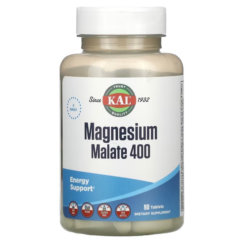 แมกนีเซียม มาเลท, KAL, Magnesium Malate 400, 90 Tablets