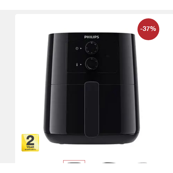 หม้อทอดไร้น้ำมัน PHILIPS รุ่น Essential HD9200/91 ขนาด 4.1 ลิตร สีดำ